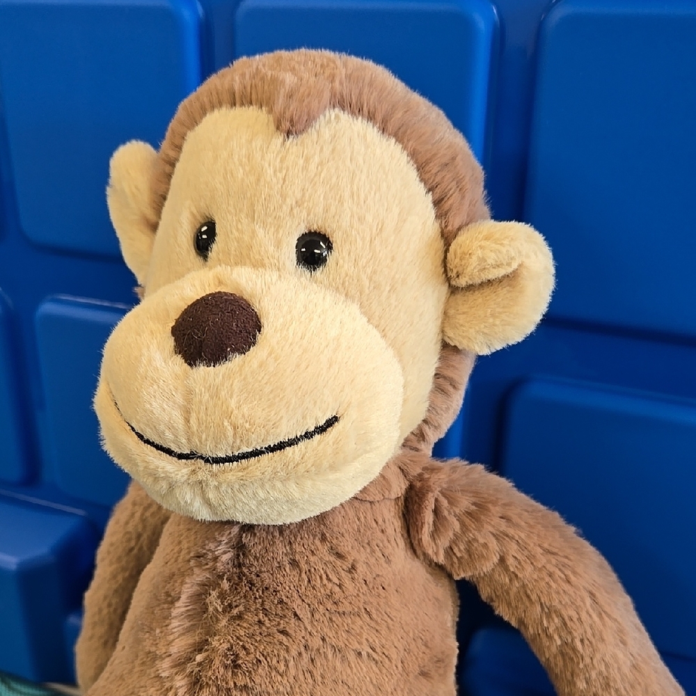 NWT Jellycat Brown and Cream Original Bashful Monkey With Blue Dust Bag - Picture 14 of 16